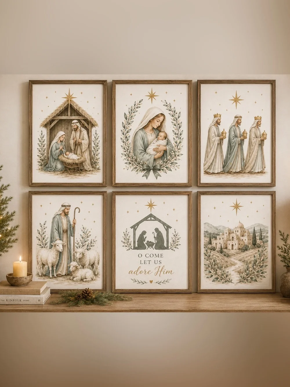 Holiday Nativity Art Prints 6 | 8.5 x 11 | Unframed Seasonal Wall Décor